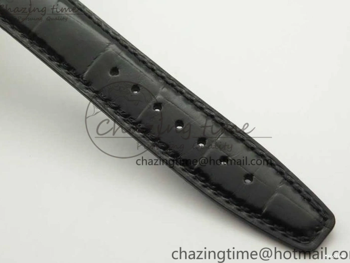 MIROTIME 1228 Portofino Automatic SS FKF 1:1 Best Edition White Dial RG Markers on Black Leather Strap A Stretchable 7141